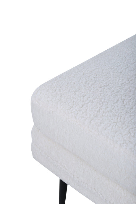 Boom Ottoman - weiß/Polyester - Teddy - Ottomane / Poufs - ALVAHOME