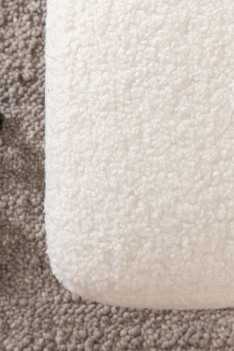 Boom Ottoman - weiß/Polyester - Teddy - Ottomane / Poufs - ALVAHOME