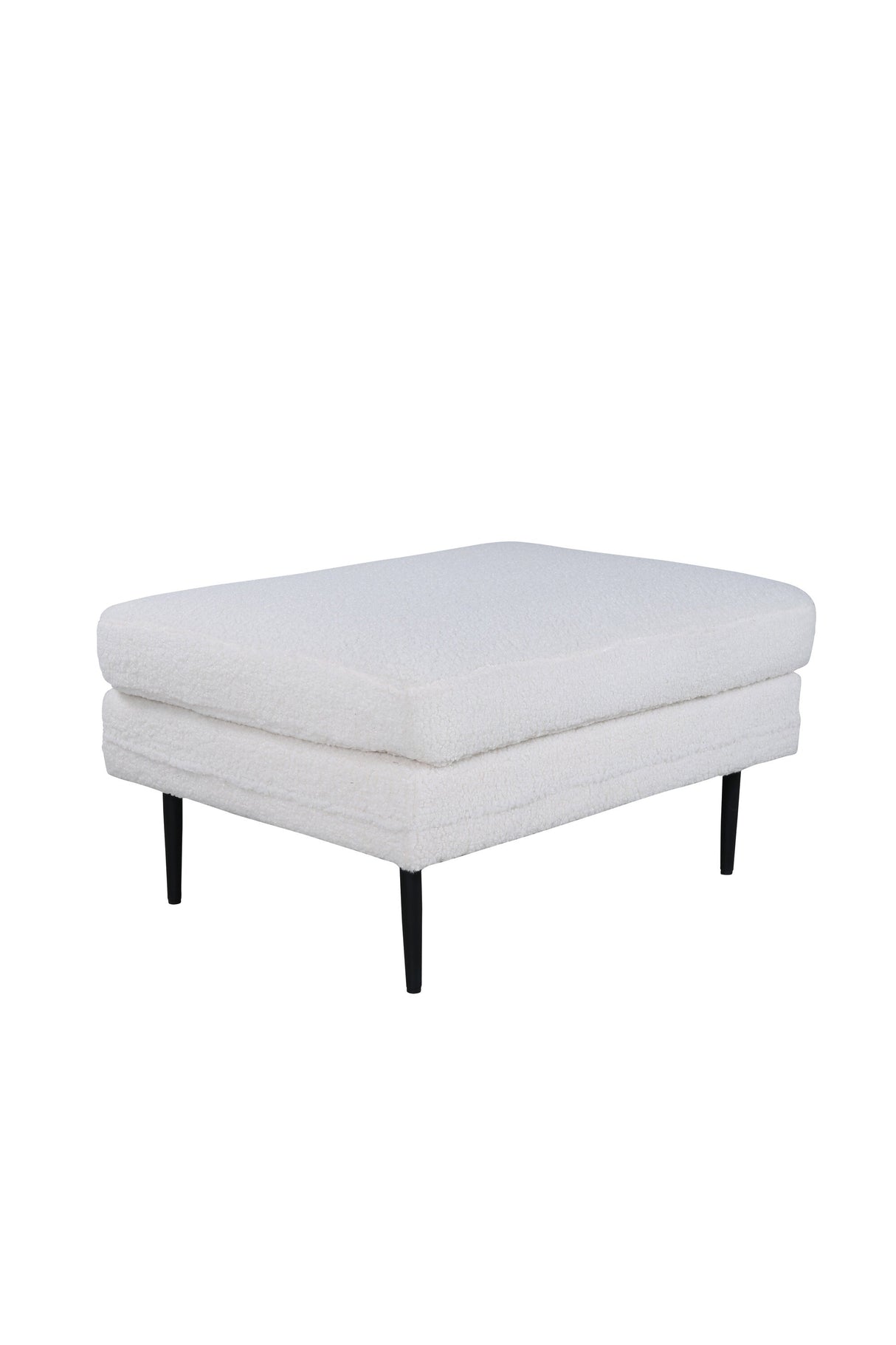 Boom Ottoman - weiß/Polyester - Teddy - Ottomane / Poufs - ALVAHOME
