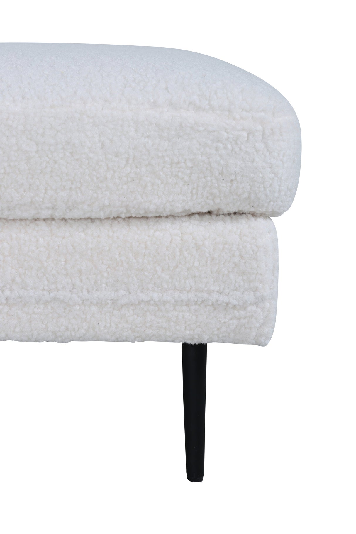 Boom Ottoman - weiß/Polyester - Teddy - Ottomane / Poufs - ALVAHOME