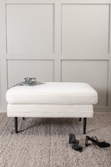 Boom Ottoman - weiß/Polyester - Teddy - Ottomane / Poufs - ALVAHOME