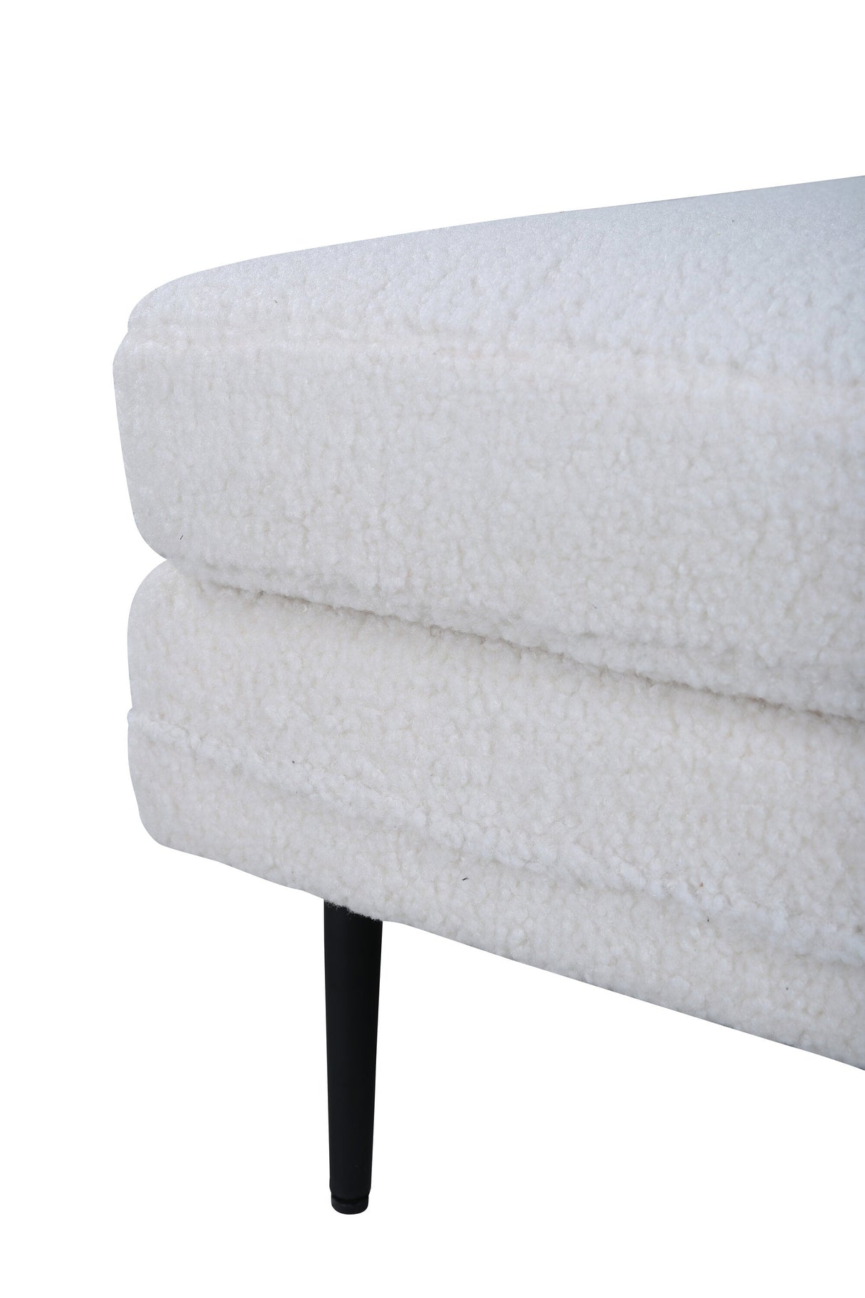 Boom Ottoman - weiß/Polyester - Teddy - Ottomane / Poufs - ALVAHOME