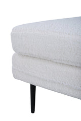 Boom Ottoman - weiß/Polyester - Teddy - Ottomane / Poufs - ALVAHOME