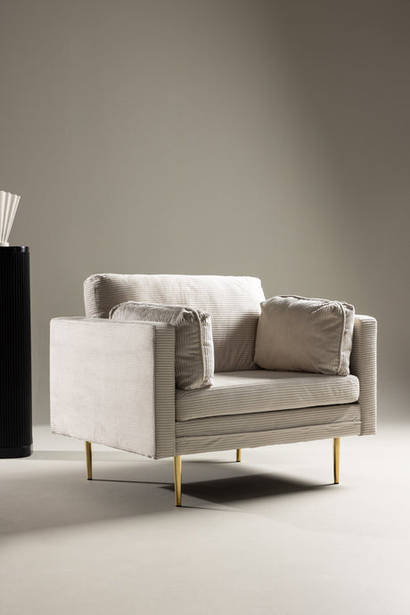 Boom Sessel - hellbeige/Polyester - Kord - Sessel - ALVAHOME