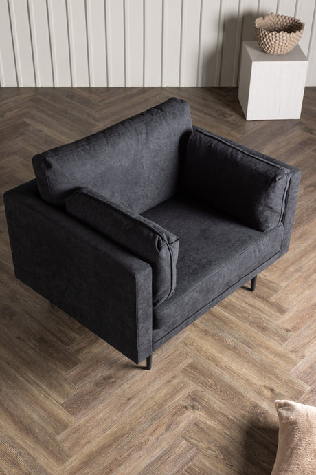 Boom Sessel - schwarz/Polyester - Leinen - Sessel - ALVAHOME