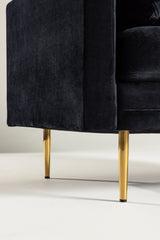 Boom Sessel - schwarz/Polyester - Samt - Sessel - ALVAHOME