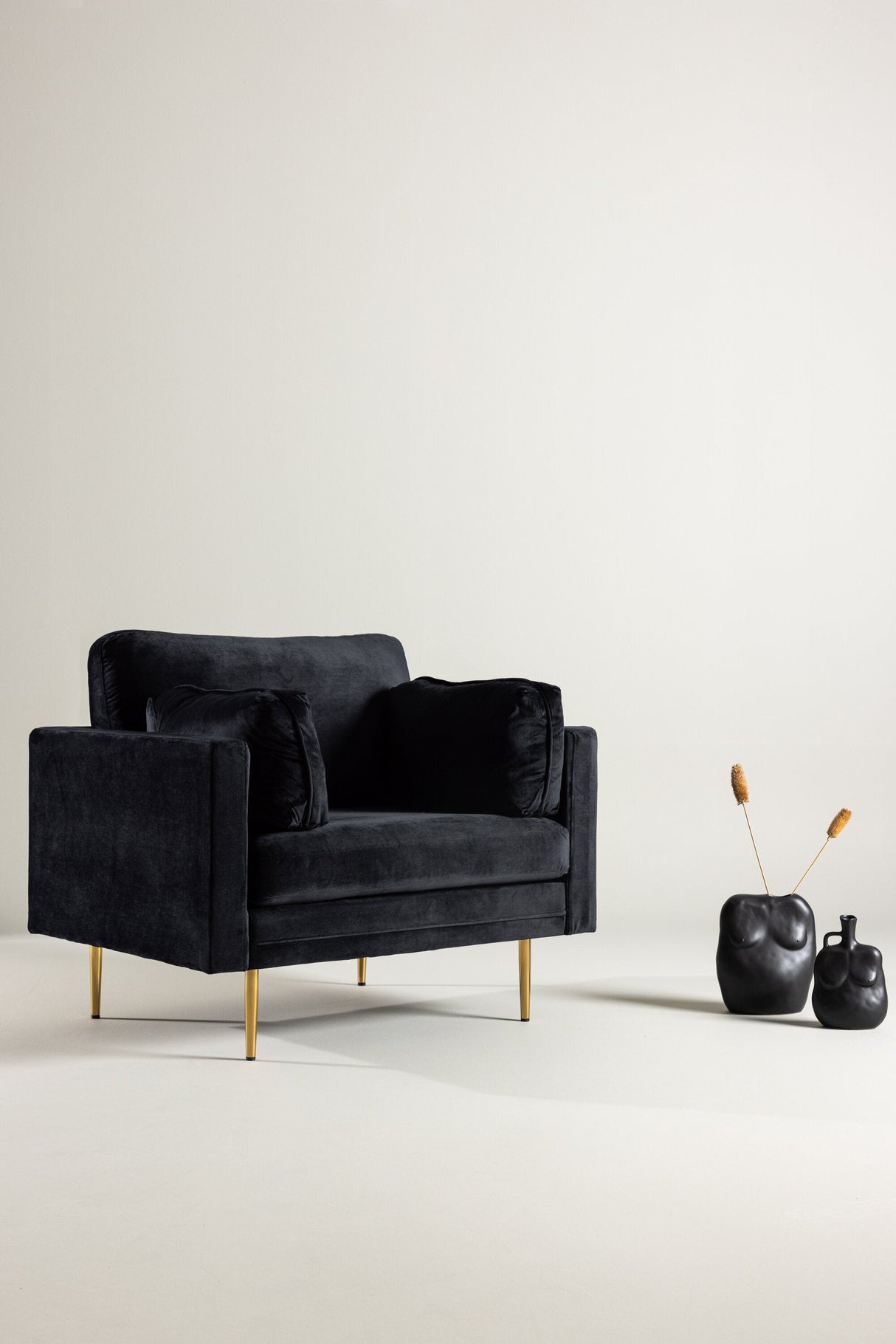Boom Sessel - schwarz/Polyester - Samt - Sessel - ALVAHOME
