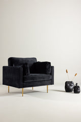 Boom Sessel - schwarz/Polyester - Samt - Sessel - ALVAHOME