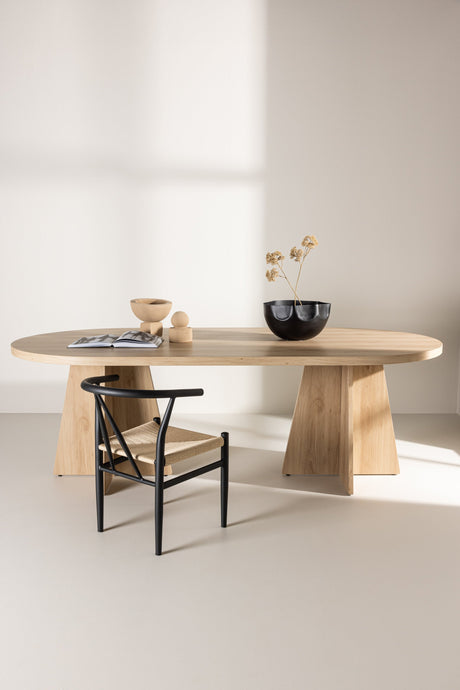 Bootcut ovaler Esstisch - natur/MDF - Ovale Esstische - ALVAHOME