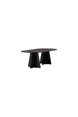 Bootcut ovaler Esstisch - schwarz/MDF - Ovale Esstische - ALVAHOME