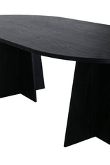 Bootcut ovaler Esstisch - schwarz/MDF - Ovale Esstische - ALVAHOME