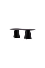 Bootcut ovaler Esstisch - schwarz/MDF - Ovale Esstische - ALVAHOME