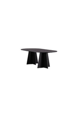 Bootcut ovaler Esstisch - schwarz/MDF - Ovale Esstische - ALVAHOME