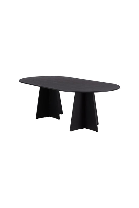 Bootcut ovaler Esstisch - schwarz/MDF - Ovale Esstische - ALVAHOME