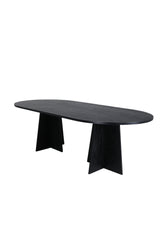 Bootcut ovaler Esstisch - schwarz/MDF - Ovale Esstische - ALVAHOME