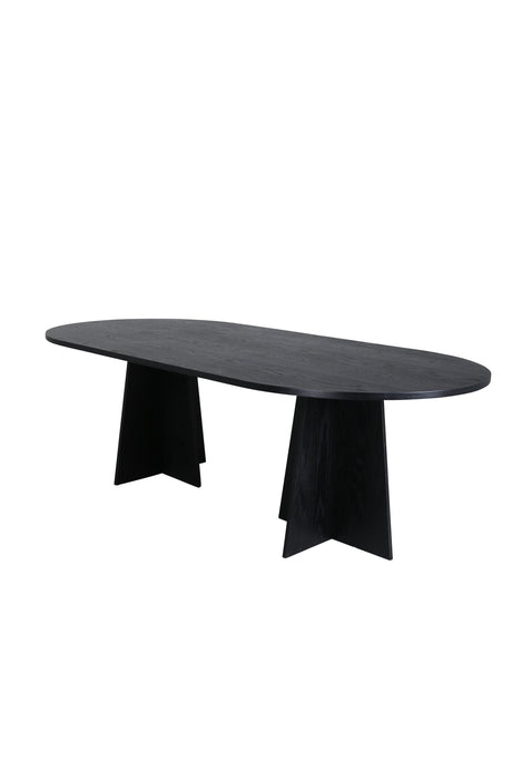 Bootcut ovaler Esstisch - schwarz/MDF - Ovale Esstische - ALVAHOME