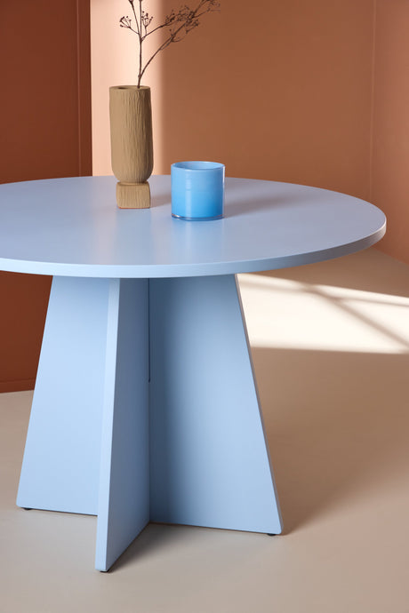 Bootcut runder Esstisch - blau/MDF - Runde Esstische - ALVAHOME
