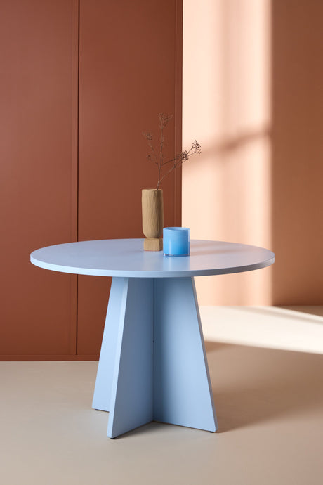 Bootcut runder Esstisch - blau/MDF - Runde Esstische - ALVAHOME
