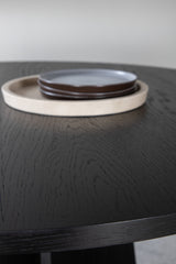 Bootcut runder Esstisch - schwarz/MDF - Runde Esstische - ALVAHOME