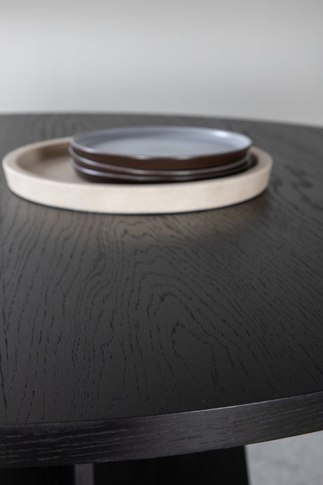 Bootcut runder Esstisch - schwarz/MDF - Runde Esstische - ALVAHOME
