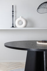 Bootcut runder Esstisch - schwarz/MDF - Runde Esstische - ALVAHOME