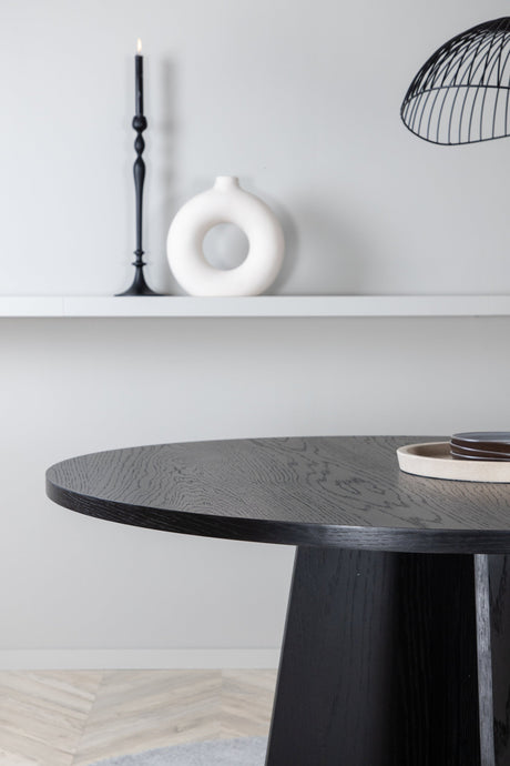 Bootcut runder Esstisch - schwarz/MDF - Runde Esstische - ALVAHOME