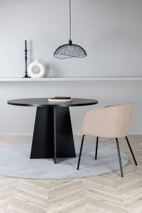 Bootcut runder Esstisch - schwarz/MDF - Runde Esstische - ALVAHOME