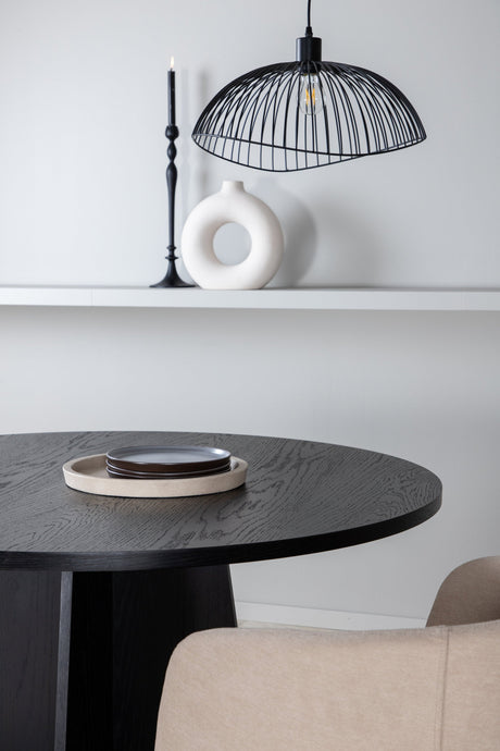 Bootcut runder Esstisch - schwarz/MDF - Runde Esstische - ALVAHOME