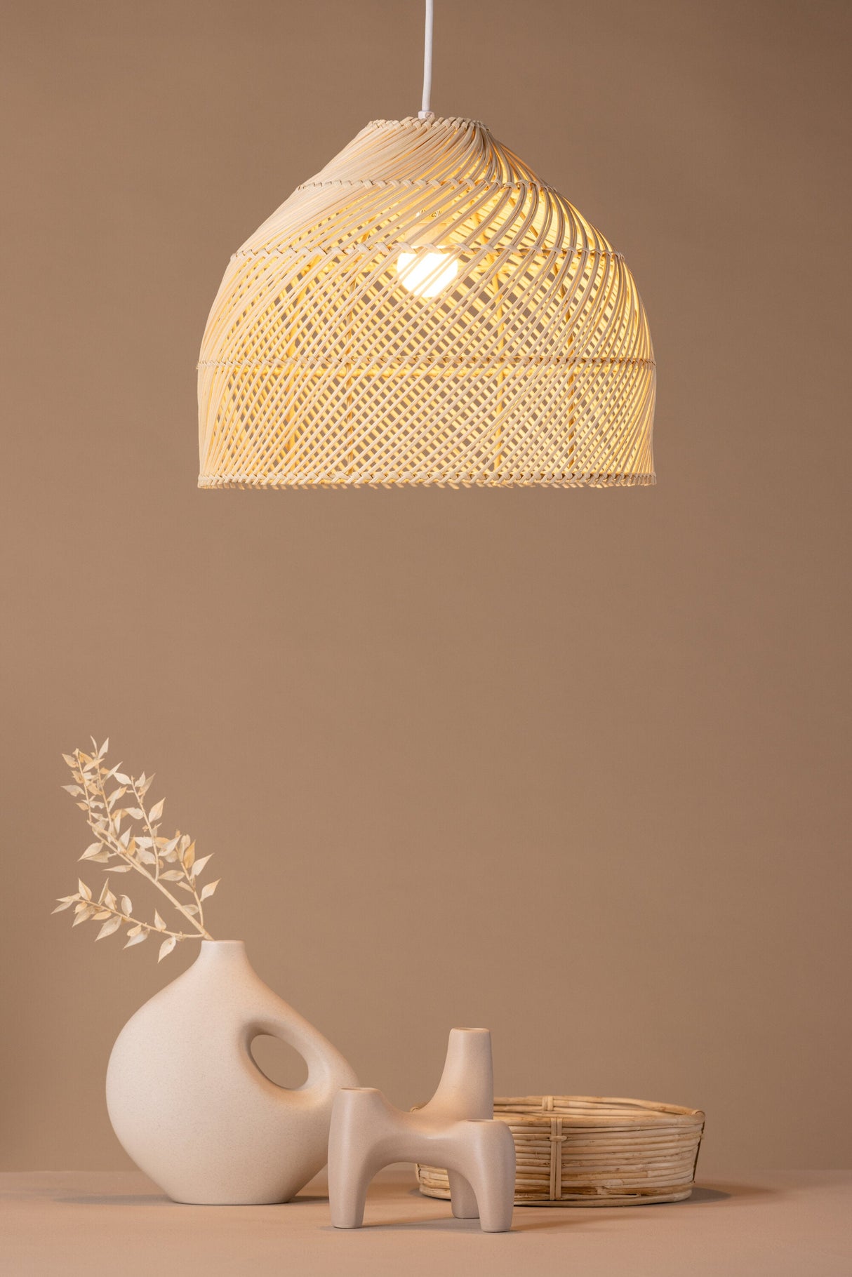 Brivela Pendelleuchte - natur/Rattan - Pendelleuchten - ALVAHOME