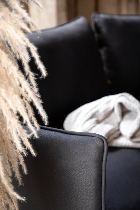 Brunskär 3 - Sitzer Sofa - schwarz/Polyester - 3 - Sitzer Sofas - ALVAHOME