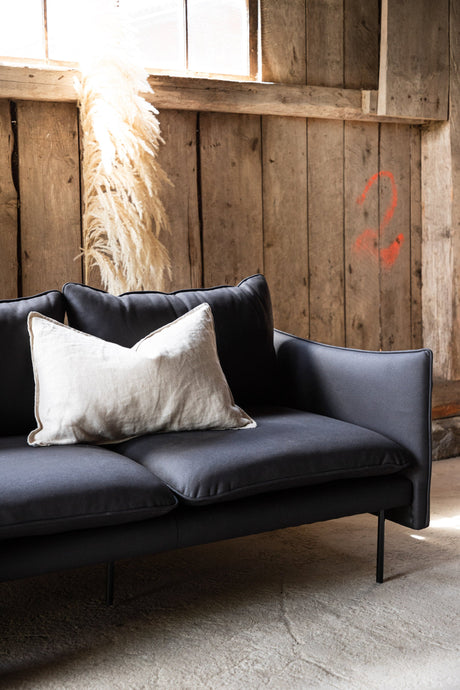 Brunskär 3 - Sitzer Sofa - schwarz/Polyester - 3 - Sitzer Sofas - ALVAHOME