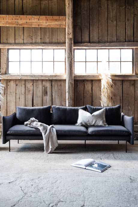 Brunskär 3 - Sitzer Sofa - schwarz/Polyester - 3 - Sitzer Sofas - ALVAHOME