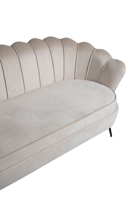 Calais 3 - Sitzer Sofa - beige/Polyester - Samt - 3 - Sitzer Sofas - ALVAHOME