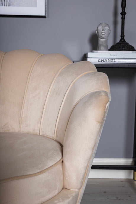 Calais 3 - Sitzer Sofa - beige/Polyester - Samt - 3 - Sitzer Sofas - ALVAHOME