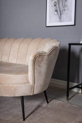 Calais 3 - Sitzer Sofa - beige/Polyester - Samt - 3 - Sitzer Sofas - ALVAHOME