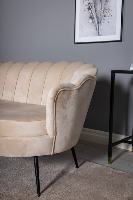 Calais 3 - Sitzer Sofa - beige/Polyester - Samt - 3 - Sitzer Sofas - ALVAHOME
