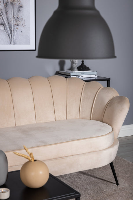 Calais 3 - Sitzer Sofa - beige/Polyester - Samt - 3 - Sitzer Sofas - ALVAHOME