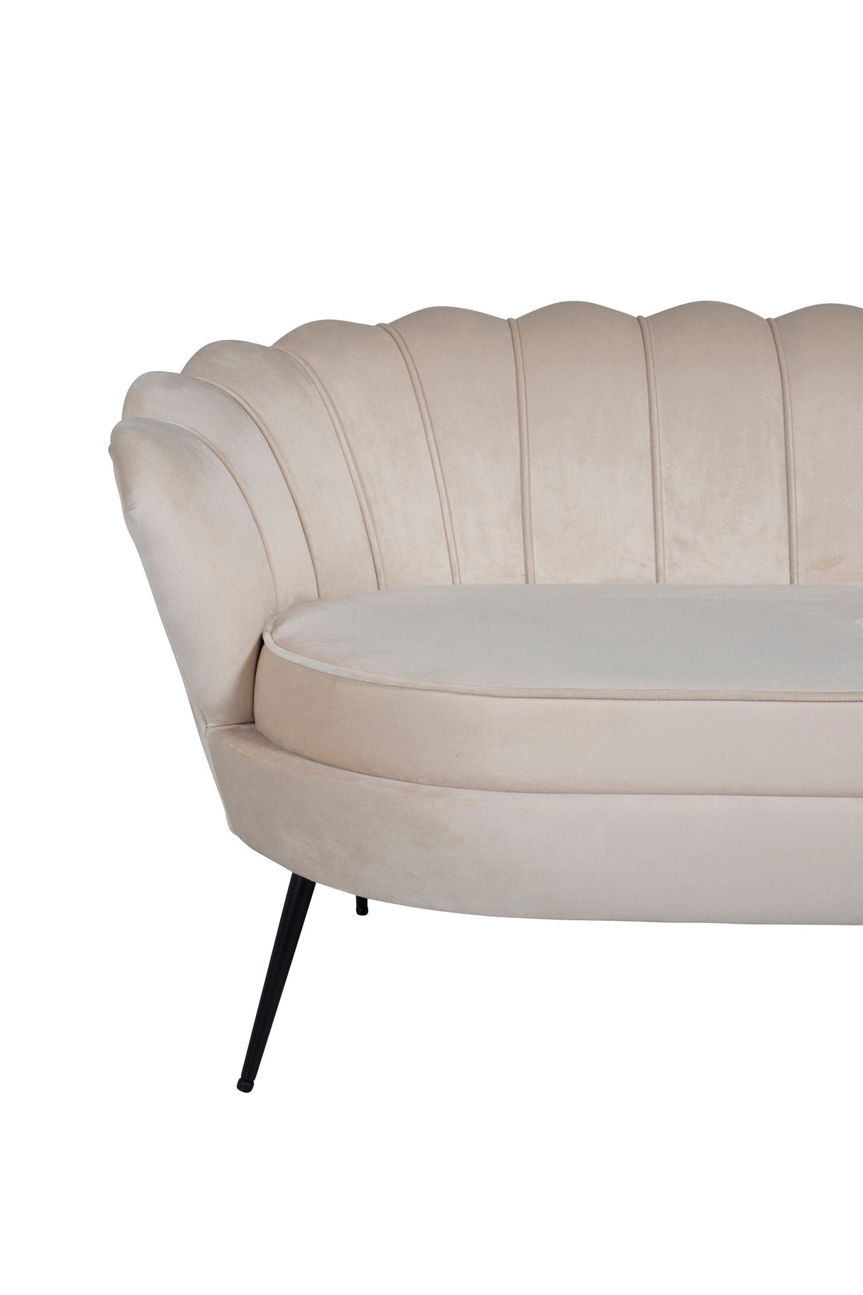 Calais 3 - Sitzer Sofa - beige/Polyester - Samt - 3 - Sitzer Sofas - ALVAHOME