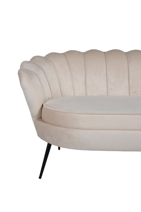 Calais 3 - Sitzer Sofa - beige/Polyester - Samt - 3 - Sitzer Sofas - ALVAHOME
