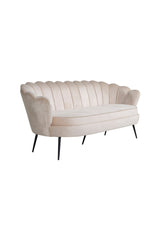 Calais 3 - Sitzer Sofa - beige/Polyester - Samt - 3 - Sitzer Sofas - ALVAHOME
