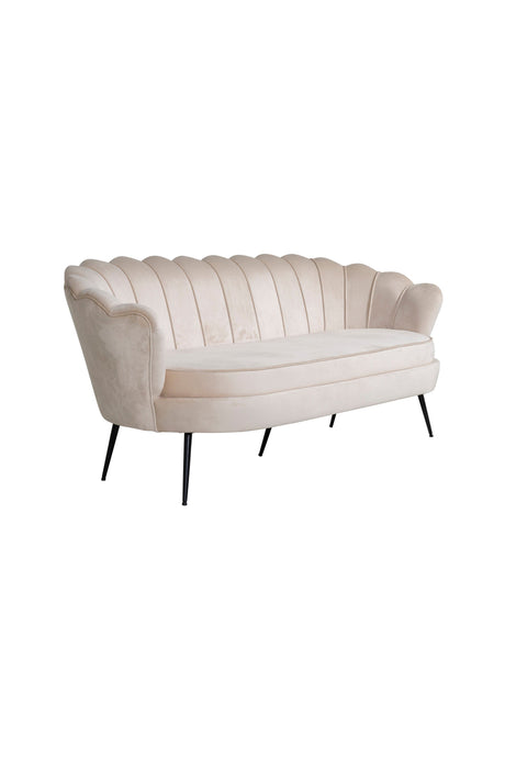Calais 3 - Sitzer Sofa - beige/Polyester - Samt - 3 - Sitzer Sofas - ALVAHOME