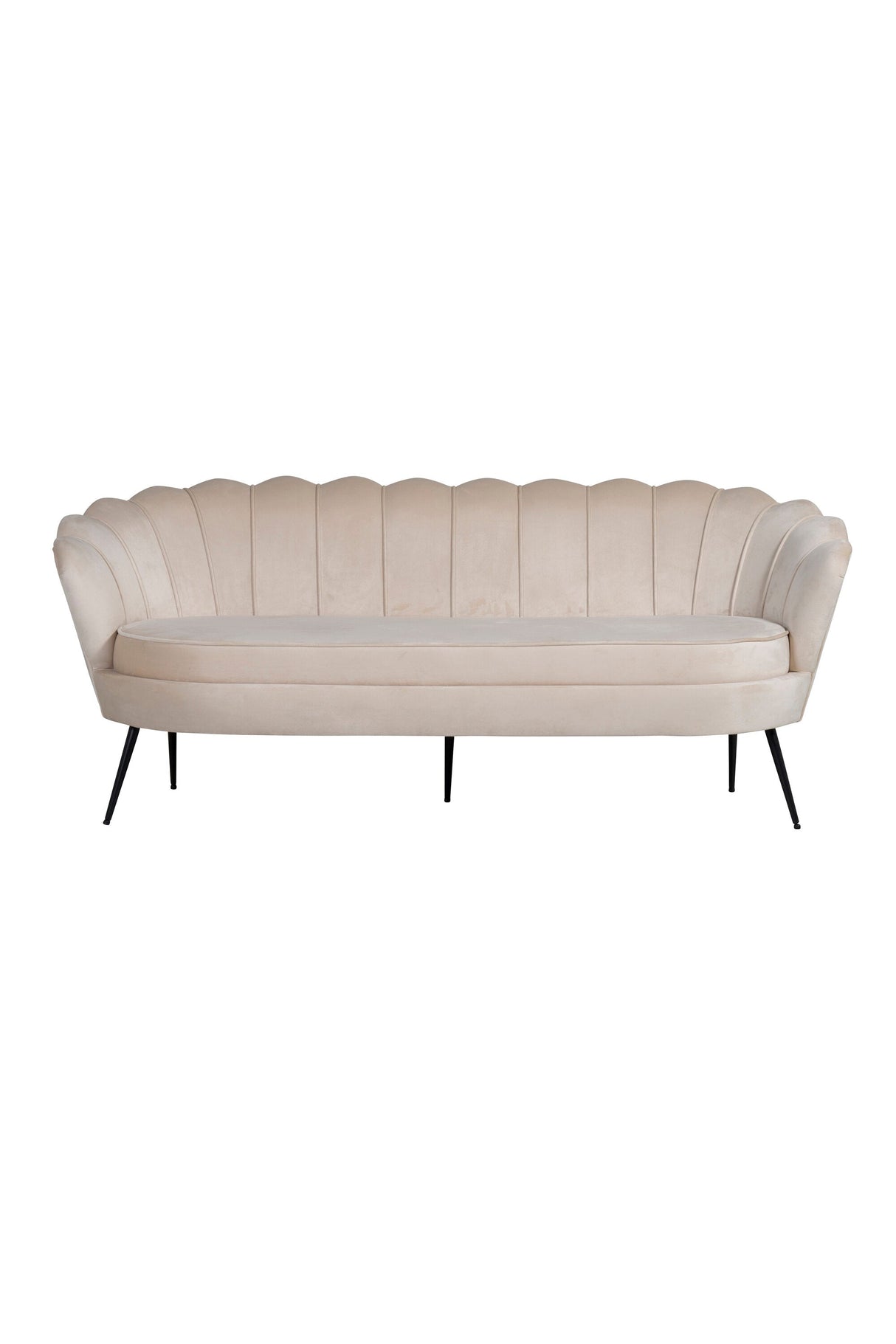 Calais 3 - Sitzer Sofa - beige/Polyester - Samt - 3 - Sitzer Sofas - ALVAHOME