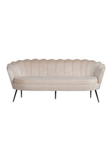 Calais 3 - Sitzer Sofa - beige/Polyester - Samt - 3 - Sitzer Sofas - ALVAHOME