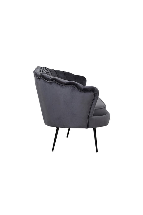 Calais 3 - Sitzer Sofa - dunkelgrau/Polyester - Samt - 3 - Sitzer Sofas - ALVAHOME