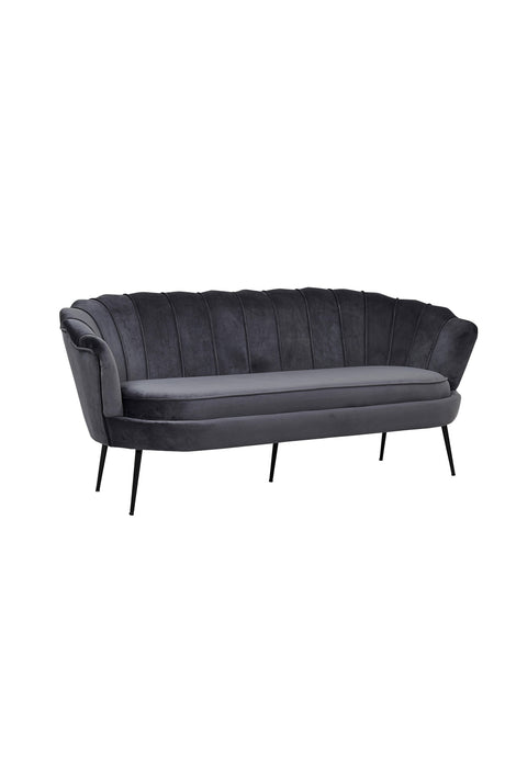 Calais 3 - Sitzer Sofa - dunkelgrau/Polyester - Samt - 3 - Sitzer Sofas - ALVAHOME