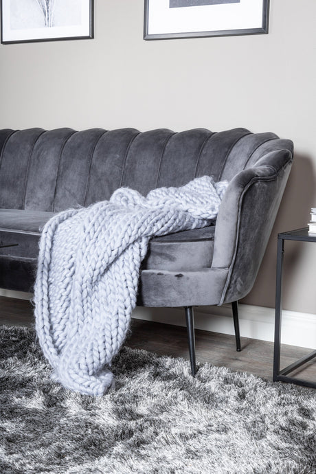 Calais 3 - Sitzer Sofa - dunkelgrau/Polyester - Samt - 3 - Sitzer Sofas - ALVAHOME