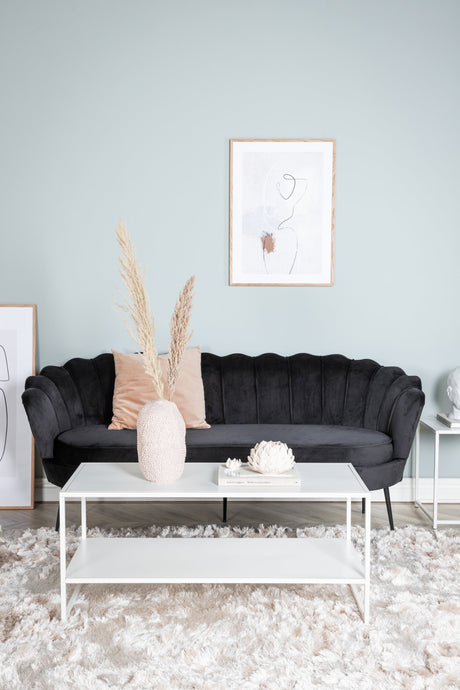 Calais 3 - Sitzer Sofa - schwarz/Polyester - Samt - 3 - Sitzer Sofas - ALVAHOME