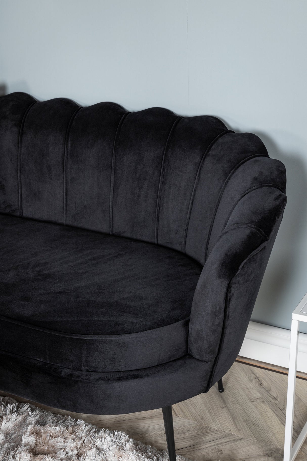 Calais 3 - Sitzer Sofa - schwarz/Polyester - Samt - 3 - Sitzer Sofas - ALVAHOME
