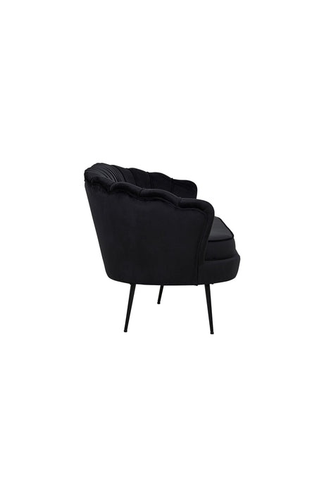 Calais 3 - Sitzer Sofa - schwarz/Polyester - Samt - 3 - Sitzer Sofas - ALVAHOME