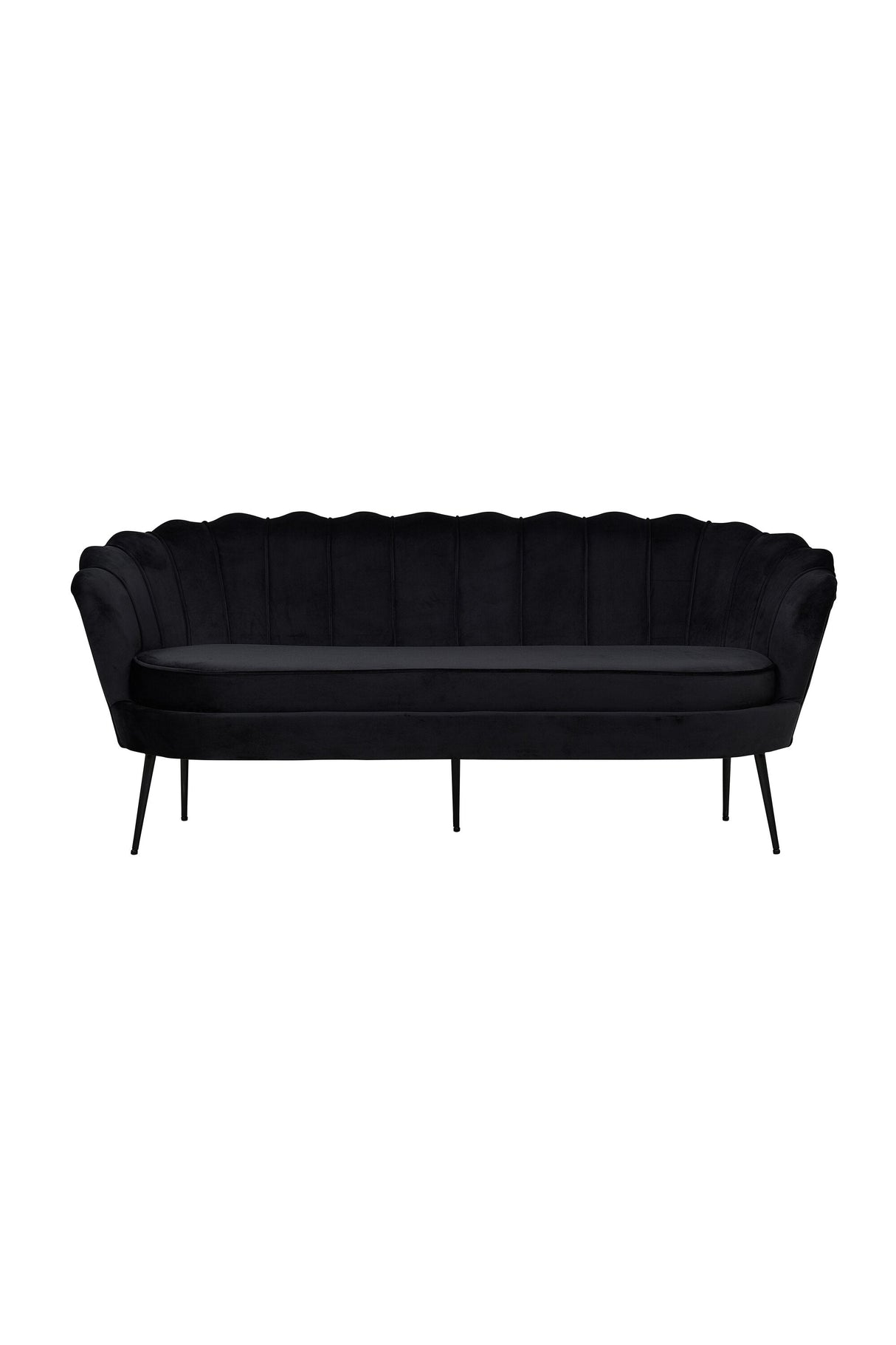 Calais 3 - Sitzer Sofa - schwarz/Polyester - Samt - 3 - Sitzer Sofas - ALVAHOME
